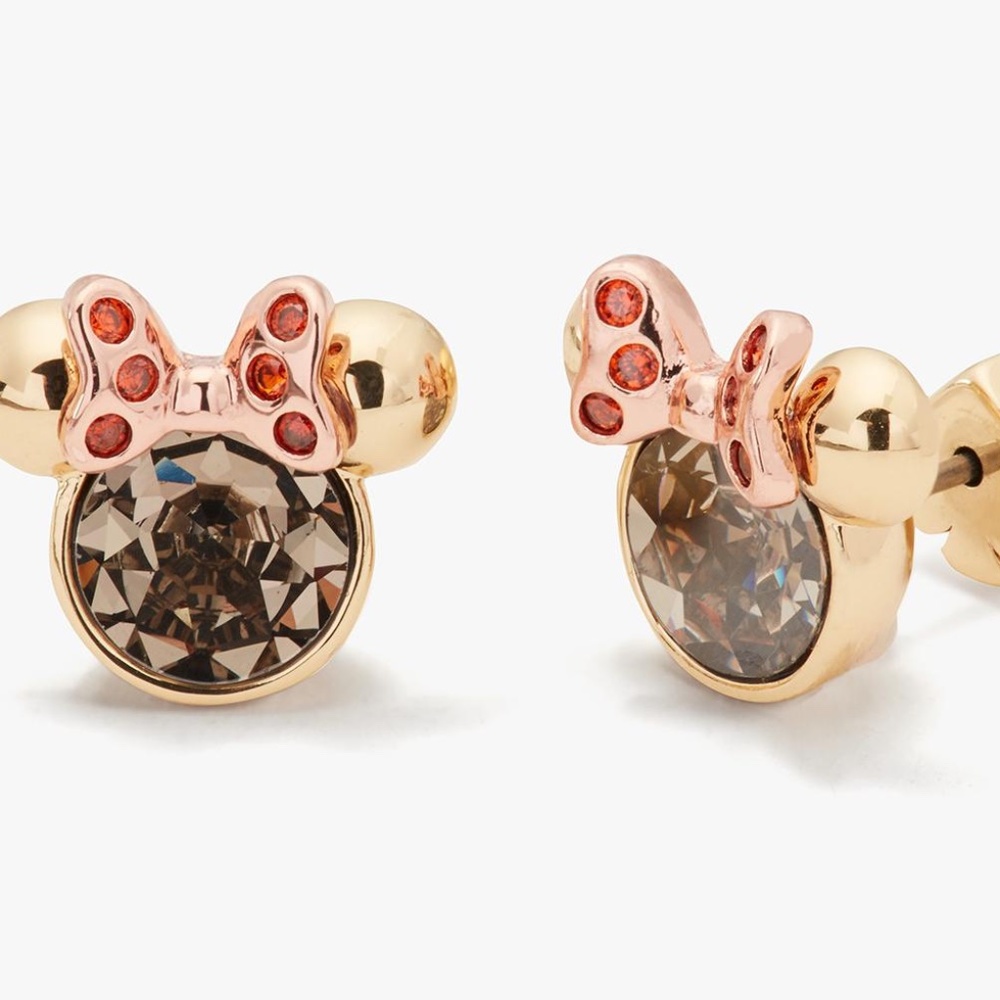Kate Spade Gold and Pink Bow Earrings